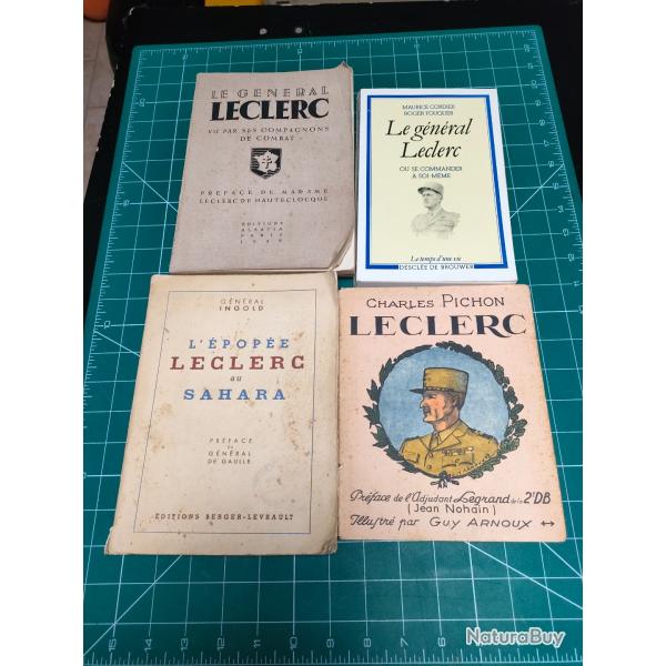 LE GÉNÉRAL LECLERC, LOT DE 4 LIVRES ANCIENS DONT CELUI DE CH PICHON