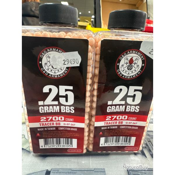 Lot de deux pots de billes traçantes rouge