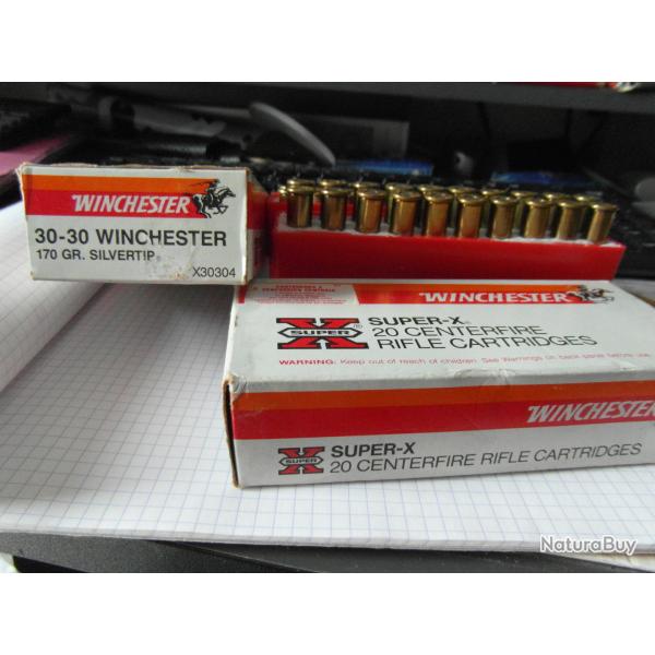 Boite de cartouches WINCHESTER  Cal 30-30 / 170GR SILVERTIP