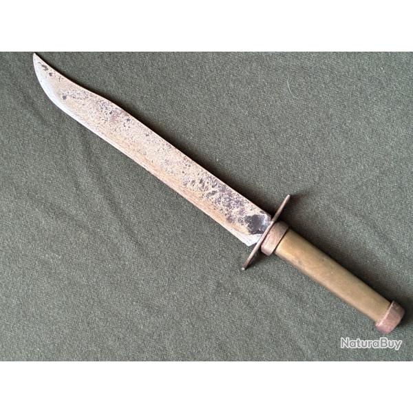 Poignard artisanal a identifier, artisanat de tranche Poilu WW1?  ou ethnique? 1 euro sans reserve