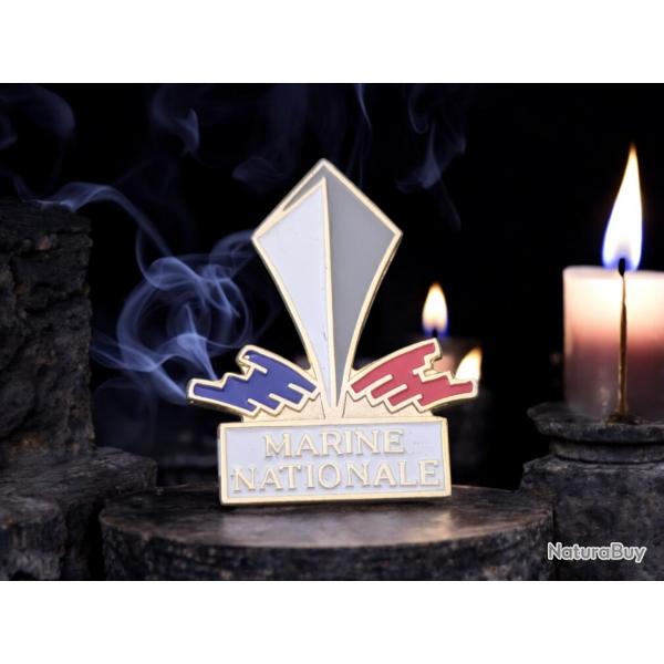 Pins militaire : logo Marine Nationale - Emblme tricolore annes 80 90 authentique vintage