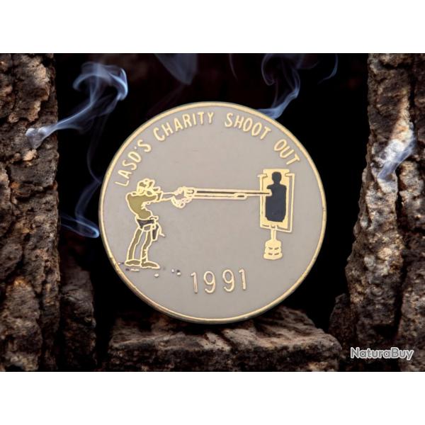 Pins emaille police Los Angeles : USA Lasd Charity Shoot Out 1991 - authentique vintage rare