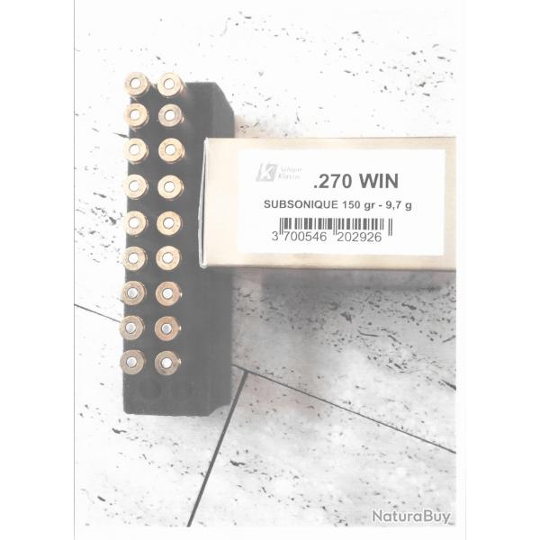 18 balles Sologne  cal 270 W subsoniques