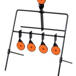 Cible de tir rotative reinitialisation automatique 4 et 1 cibles entrainement precision durable