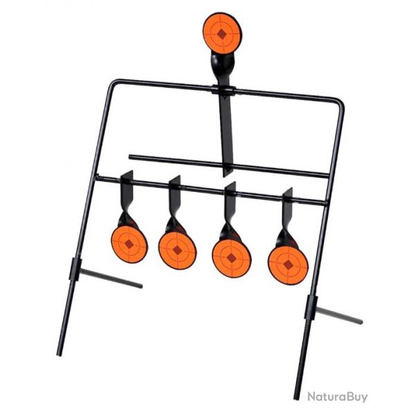 Cible de tir rotative reinitialisation automatique 4 et 1 cibles entrainement precision durable