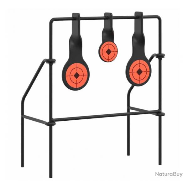 Cible de tir reinitialisable acier noir 26x13x31 cm compacte et durable