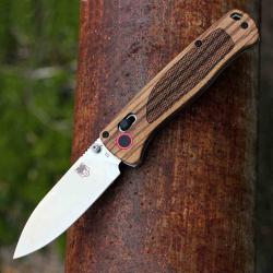 Couteau Cobratec Zebra Wood Bar Lock Lame Drop Point Acier D2 Manche Bois Clip CBTZWDBLD