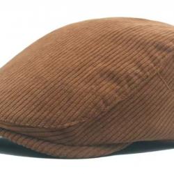 Casquette Gatsby en velours côtelé Béret vintage unisexe réglable 56-60 cm Marron