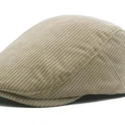 Casquette Gatsby en velours côtelé Béret vintage unisexe réglable 56-60 cm Beige