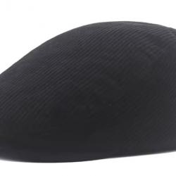 Casquette Gatsby en velours côtelé Béret vintage unisexe réglable 56-60 cm Noir
