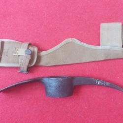 14/18 WW 1 pioche marquage US avec housse en tole OD crochet fixation ceinturon marquage H&P11-18