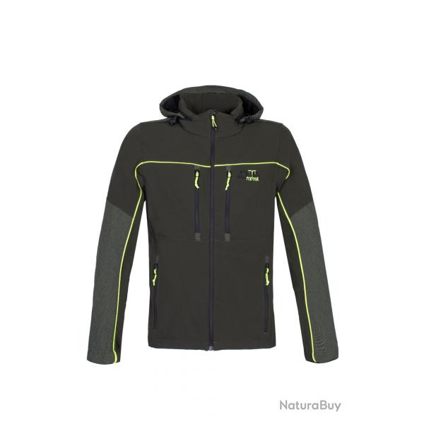 VESTE STRETCH RIPSTOP - YORK MAN JACKET - ZOTTA FOREST - vert avec des dtails jaune fluo