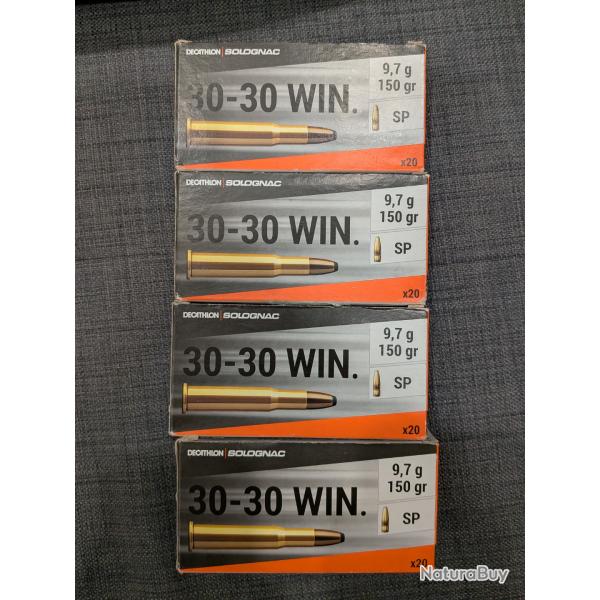 Lot de 80 cartouches 30-30 solognac 150 gr