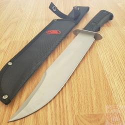 Couteau de Chasseur d'Ours Bowie Tactical Lame Acier 420 Manche Abs Etui Nylon Couteau Tactical