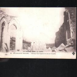ablain saint nazaire intérieur de l'église et vue sur angres la guerre dans le nord