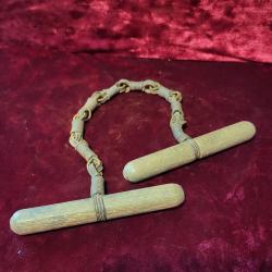 RARE ! Anciennes Menottes "Cabriolet" (Chaînette fil de fer) - Police / Gendarmerie XIXe-XXe siècle