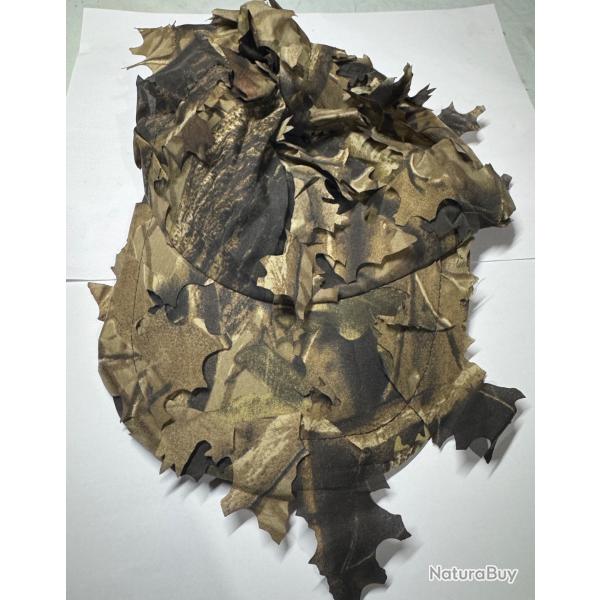 Casquette Camouflage 3D avec Filet Feuillage - Airsoft/Chasse