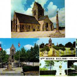 sainte mère église lot de 3 cartes