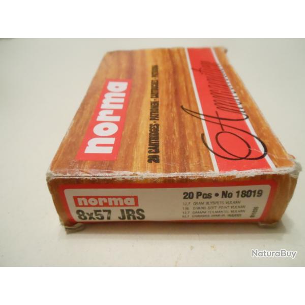 BOITE DE 20 CARTOUCHES 8X57 JRS NORMA VULKAN 196 GRAINS