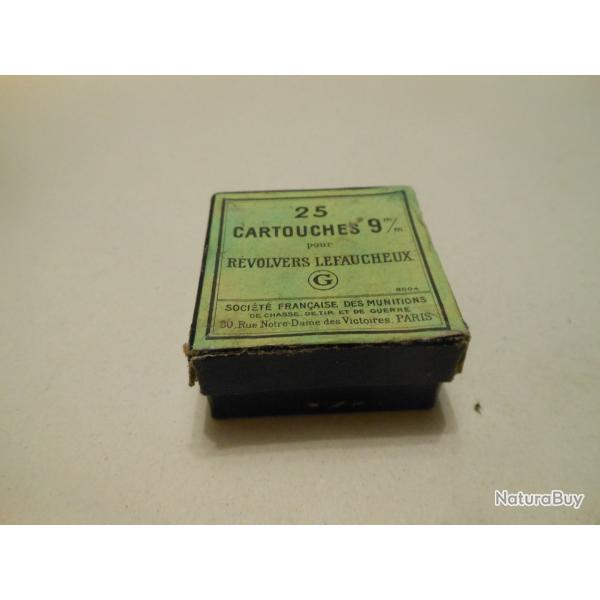 BOITE DE 25 CARTOUCHES CALIBRE 9MM A  BROCHE