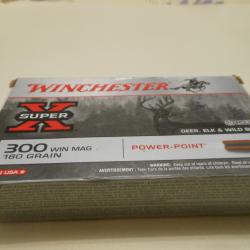 BOITE DE 20 CARTOUCHES WINCHESTER CALIBRE 300 WIN MAG POWER POINT 180 GRAINS