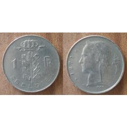 Belgique 1 Franc 1971 Piece Francs