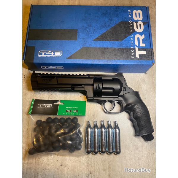 Revolver de dfense du domicile Umarex TR 68 T4E neuf + billes RBI + 5 CO2 neuf