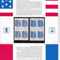 document postal de timbres neufs de France / USA