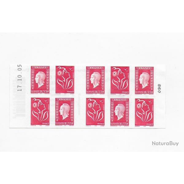 carnet postal de timbres neufs de France 16