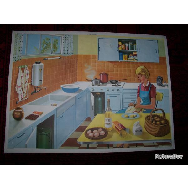 Affiche scolaire ancienne pdagogique double face.. 1950/60.. E. Rossignol .. Montmorillon  France