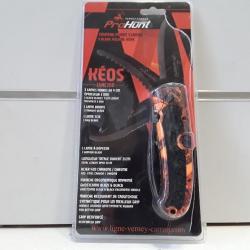 COUTEAUX VERNEY CARRON PROHUNT KEOS LVAC200 3 LAMES  PLIANTES  CAMO NEUF TOP QUALITE