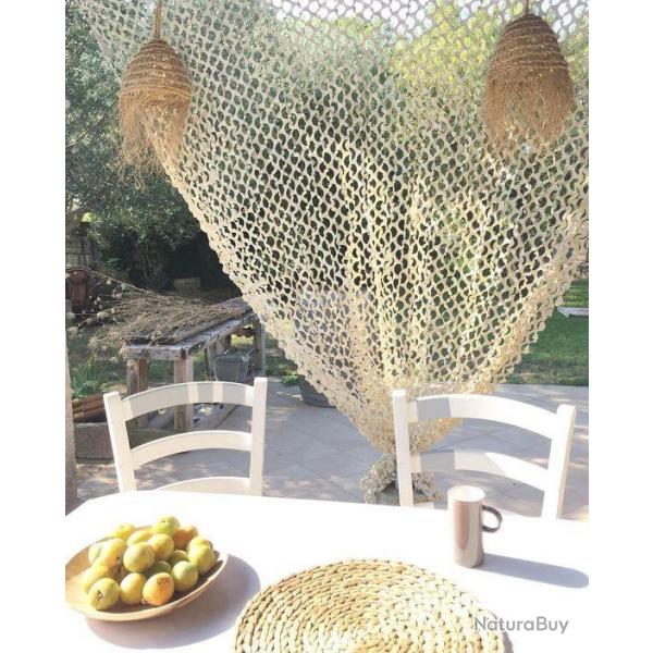 Filet de camouflage à la découpe (2,20m de large) - Beige clair/Beige foncé Beige