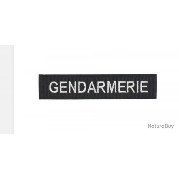 Bande Patronymique Gendarmerie - Brode Noir