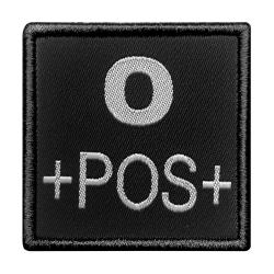 Patch Groupe Sanguin Tissu Noir AB pos