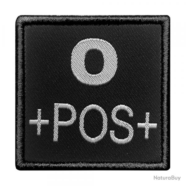 Patch Groupe Sanguin Tissu Noir AB pos