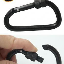 Lot de 2 mousquetons Aluminium - 8 cm Noir