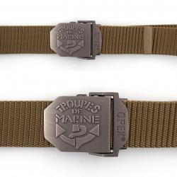 Ceinture boucle gravée TDM Beige