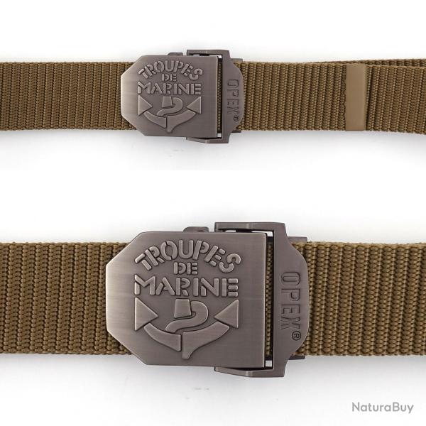Ceinture boucle grave TDM Beige