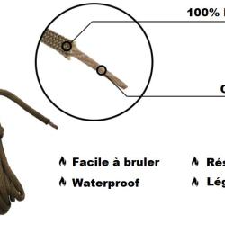 Paracorde Fire de survie - 10m - Beige