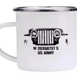Tasse US Army en émail Blanc