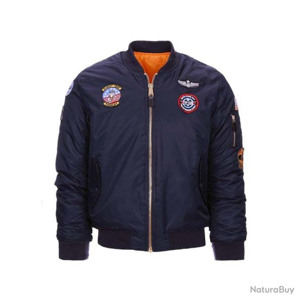 Bombers Aviateur Enfant avec cussons Bleu Marine