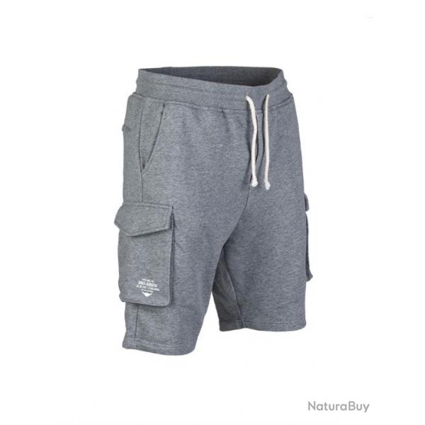 Short en coton Multipoches Gris