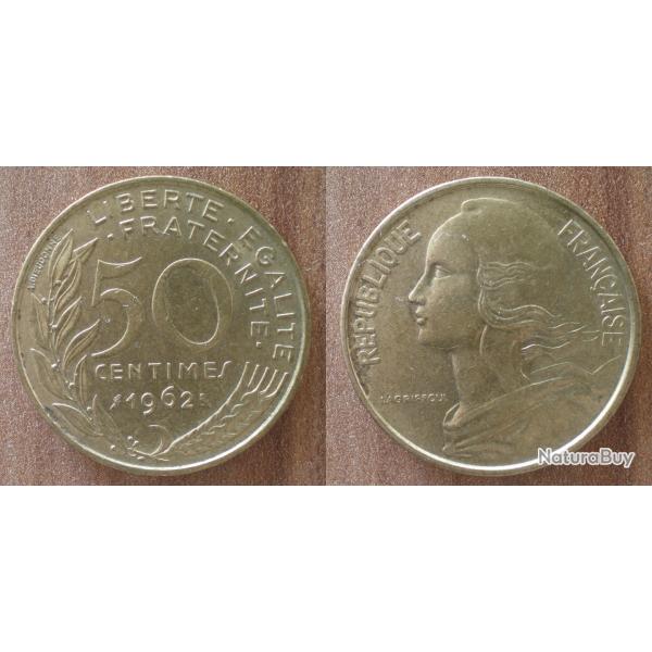 France 50 Centimes 1962 Piece Marianne Centime de Franc Francs