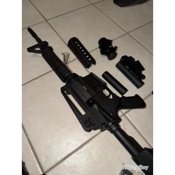 Rplique airsoft M4 full quipement 1 joule 7 lectrique