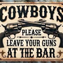 Plaque décorative vintage S cowboys LIVRAISON GRATUITE