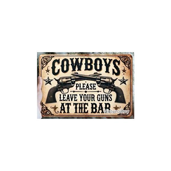 Plaque dcorative vintage S cowboys LIVRAISON GRATUITE