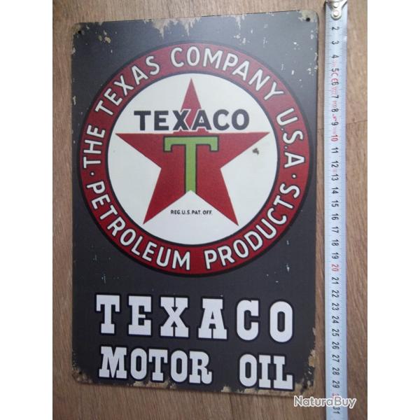Plaque mtal collection vintage plate 20 x 30 cm : TEXACO Motor Oil