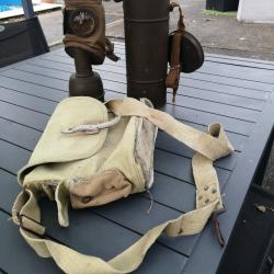 Lot defense passive francaise ww2 masque a gaz, musette de transport