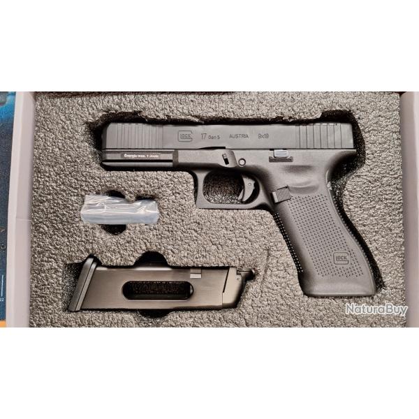 Pistolet Glock 17 Gen5 MOS Co2 Blowback Noir Airsoft Umarex "Pack prêt à tirer" Cal. BBs 6mm CO2