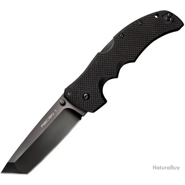 Couteau Pliant Cold Steel Recon 1 Tanto Noir Lame Acier CPM S35VN Plaquettes G10 Tri-Ad Lock CS27BT